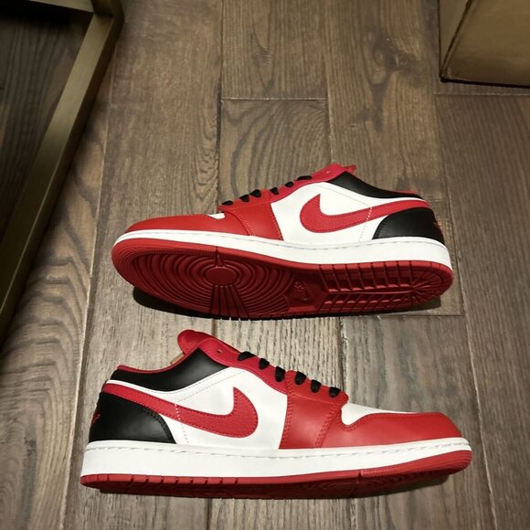 Air Jordan 1 Low Sneakers Men\'s Size 11 White/ Gym Red- Black 553558-163 main image 7